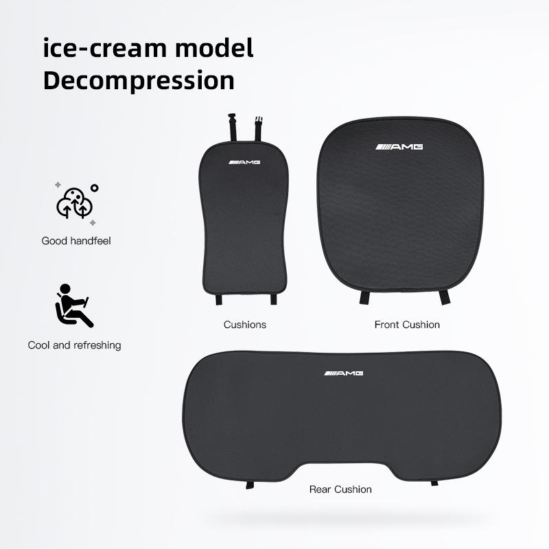 AABIE1 Car Seat Cushion Cover Ice Silk Breathable Backrest Soft Mat For Mercedes Benz AMG GLC W203 W206 W205 W220 W211 W212 W201 W210