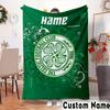 Custom Name Celtic Football Crest  Throws Blanket Flannel Blankets for Couch Bed Gifts for Men Women Picnic blanket Christmas fan gifts