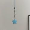 Crystal Beads Tassel Phone Chain Five-Pointed Star Car Keyring  Exquisite Small Gift
