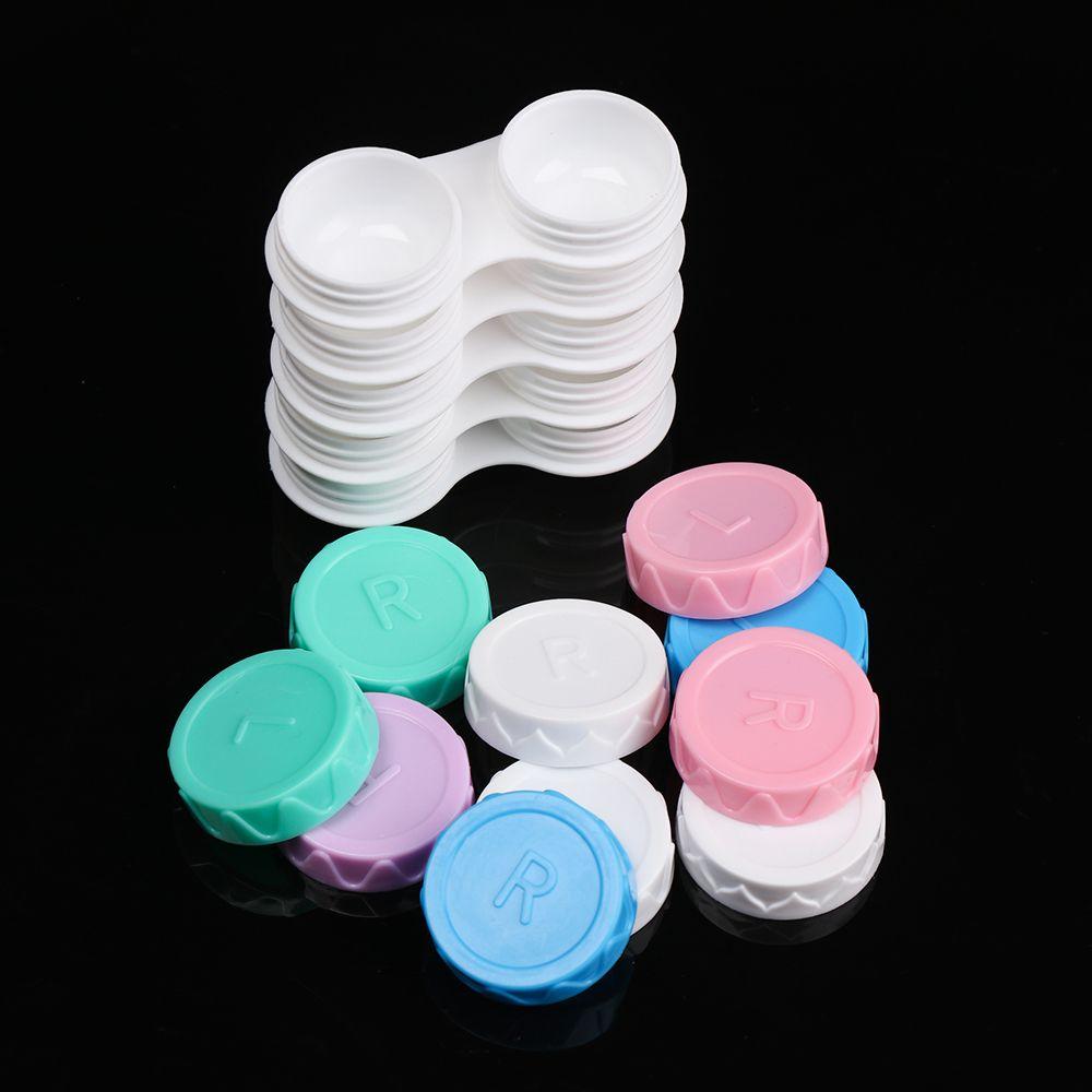 20 PCS New Mini Portable Eye Glass Travel Glasses Holder Candy Color Soaking Box Contact Lens Case