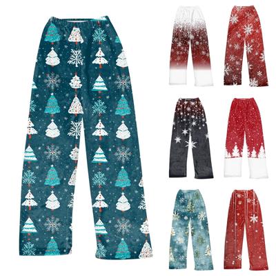 Женские осенне-зимние брюки, длинные брюки с принтом