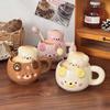 Супер милая керамическая кружка с мишкой, высокоценная парная кружка с соломинкой и крышкой, для подарков на день рождения девочек