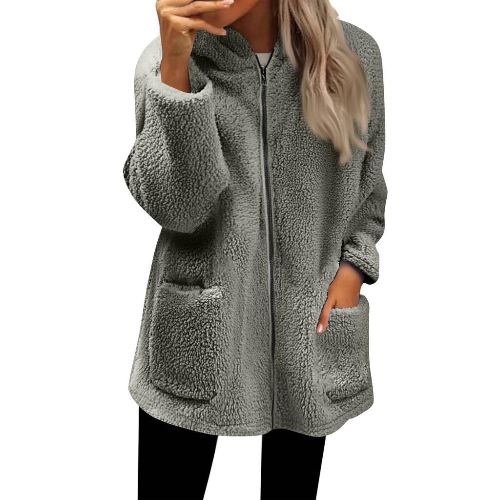 Women's Zip Up Hoodies Oversized Fleece Long Pullover Hooded Sweatshirts Casual Long Sleeve Fall Hoodie Jacket