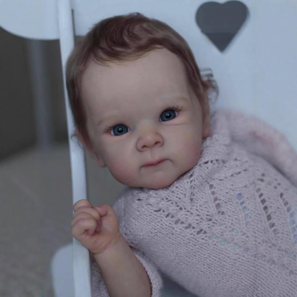 Имитация Reborn Baby 45 см Reborn Baby Girl Мягкая силиконовая виниловая Reborn Baby Реалистичная реалистичная кукла-младенец, кукла в розовом вязаном платье