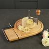 Cheese Curler Wheel Slicer Stainless Steel Cheese Shaver Cutter Hard Cheese Chocolate Beech Wood Base