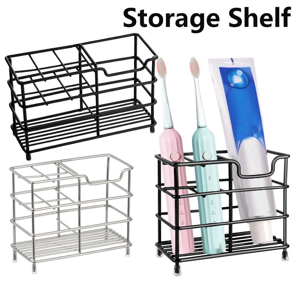 Rustproof Space Saving Kitchen Organizer Stand Vanity Countertops Toothbrush Holder Storage Rack