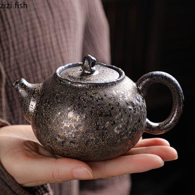 Грубый керамический чайник Одинарный чайник Керамическая чайная посуда Чайник Заварник для чая Чайник для кунг-фу Инструменты для заваривания послеобеденного чая