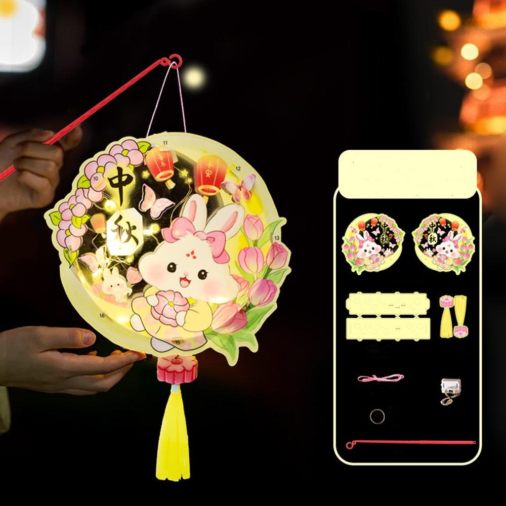 Милый китайский фонарик-кролик, портативный антикварный фонарик, ручной бумажный фонарик, Фестиваль середины осени