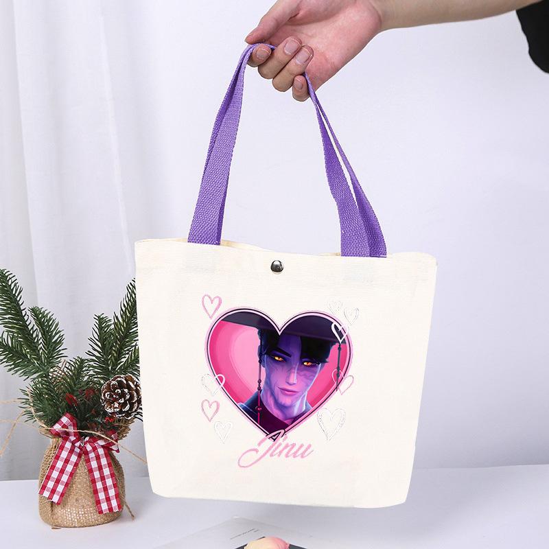 K-Pop Anime Cartoon Printed Student Large Capacity Portable Shoulder Bag Casual Canvas Bag