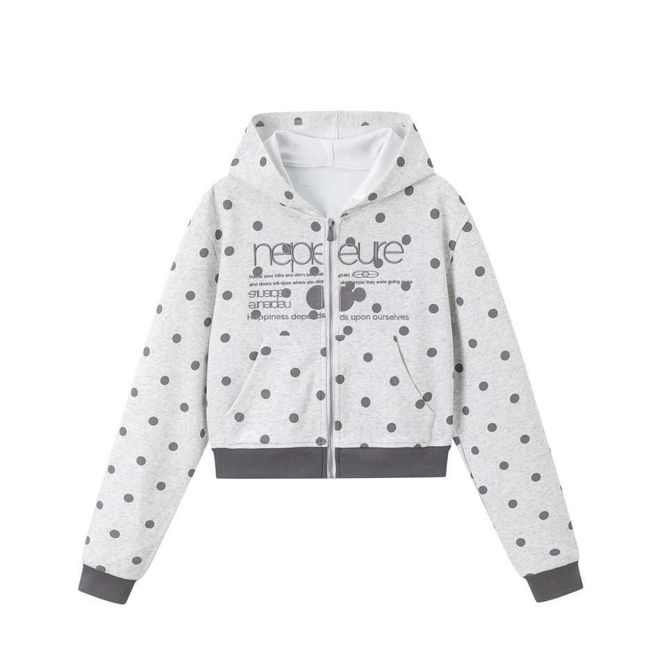 Beast Street Women's Retro Polka Dot Hoodie - American Style Casual Jacket