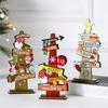 Wooden Christmas Trees Tabletop Decoration Rustic Wood Tiered Tray Decor Table Centerpiece Scene Accessories for Mantle Desktop