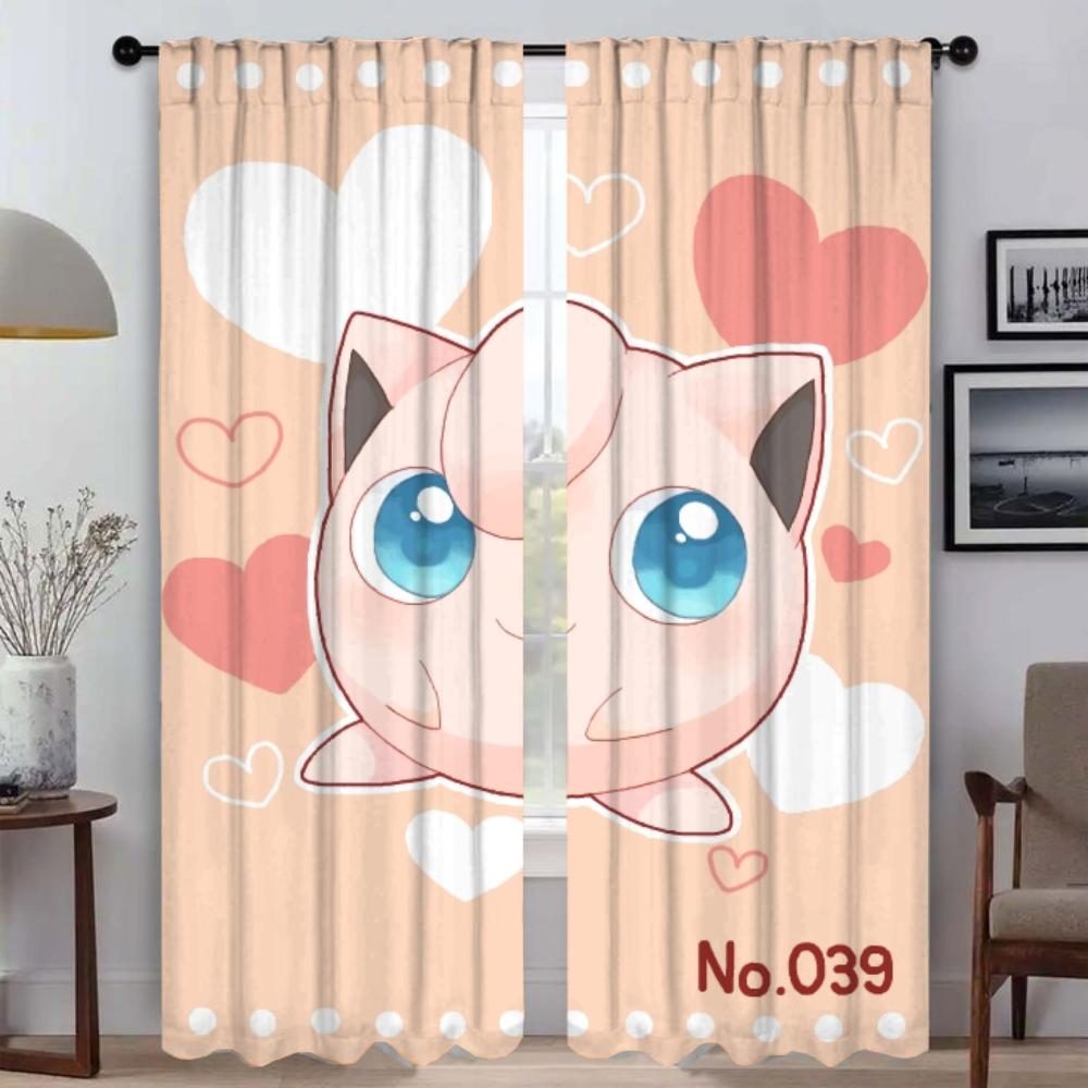 Шторы для спальни Покемоны Современные шторы для гостиной 2 штуки Шторы-тени Перегородка Блэкаут штора Украшение на Хэллоуин