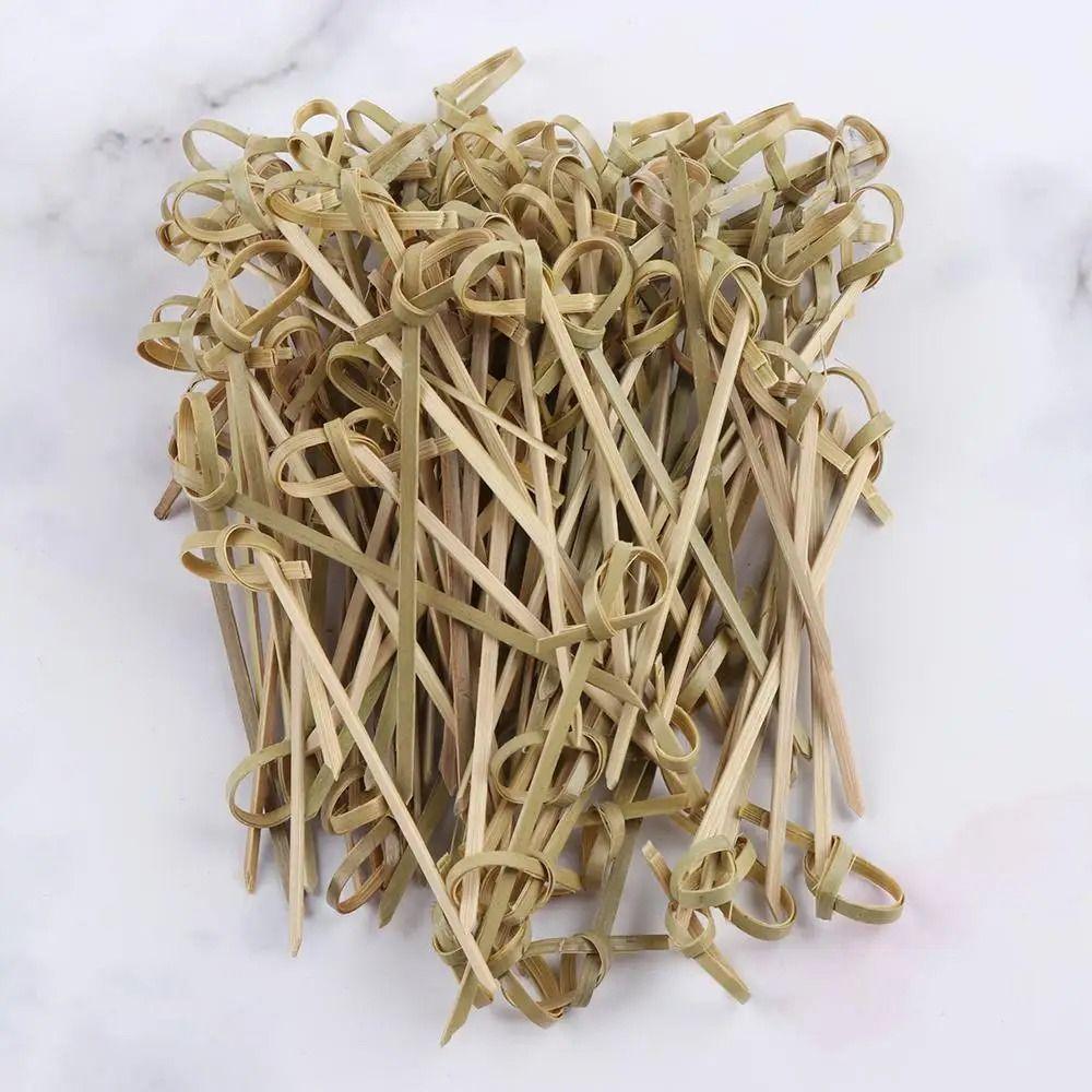 100pcs 9/12/15cm Fancy Toothpicks Handmade Cocktail Picks Cocktail Bamboo Skewers Home