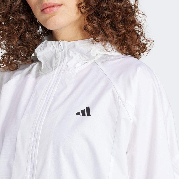 adidas Hyperglam Wind.Rdy Полосатая куртка с капюшоном и длинными рукавами с логотипом Женская верхняя одежда Белый IS8042