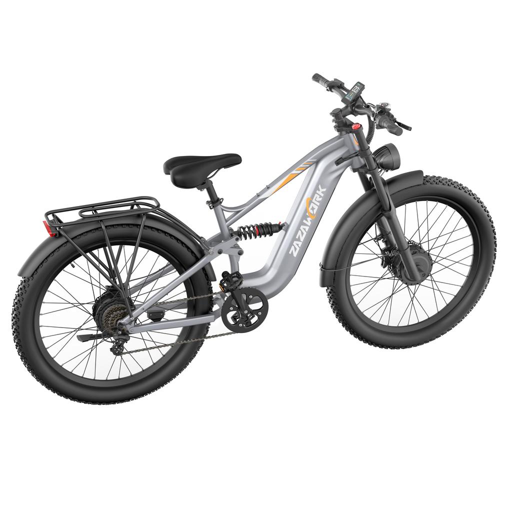 ZAZAWORK CF500 PRO High-end Electric Bicycle 1000W*2 Dual Motor 48V20Ah Battery 50KM/H Top Speed 27 Inch Off- Road Tires E-Mountain Bike