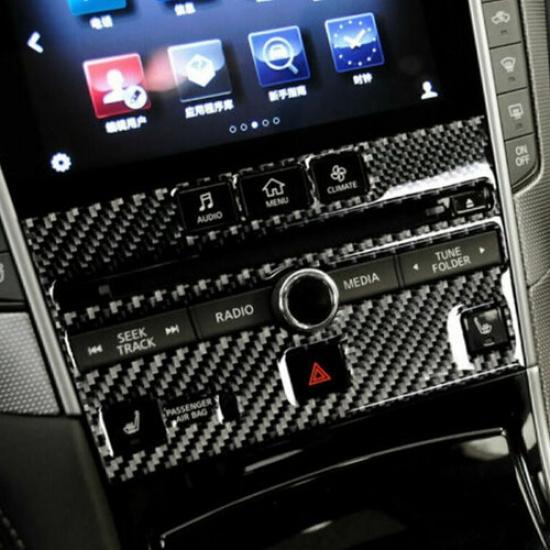 Carbon Fiber Interior CD Panel Frame Trim Cover Fits Infiniti Q50 Q60 USA