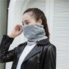 Однотонный бархатный теплый шарф на шею для улицы Мужской Женский Вязаный бафф для защиты шеи при езде на велосипеде Маска-воротник свитерок Ветрозащитная