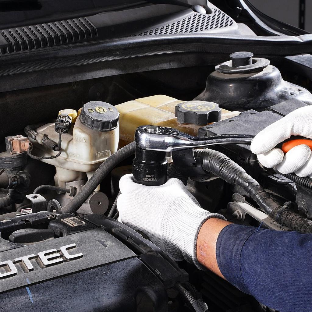 Impact Socket Set 1/2 Inches 26 Piece Impact Sockets, Shallow Socket, 6-Point Sockets, Rugged Construction, CR-V, 1/2 Inches Drive Socket Set Impact