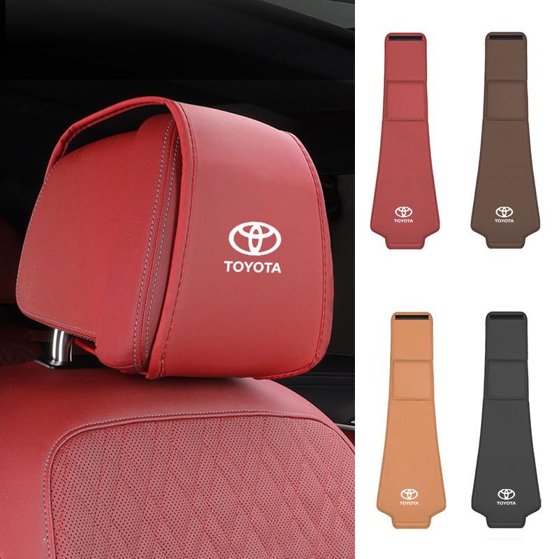 Leather Car Seat Headrest Protect Cover For Toyota Corolla Supra 86 Yaris Prius Camry Tacoma Venza Tundra Rav4 Auris Accessories