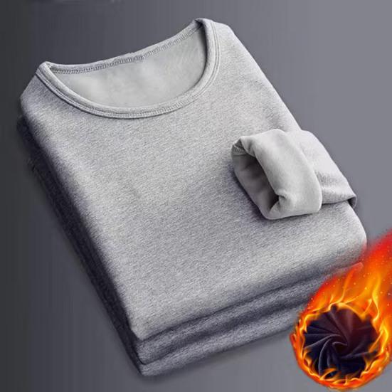 2 шт./комплект зимнее мужское термобелье комплект круглый вырез длинный рукав теплый толстый