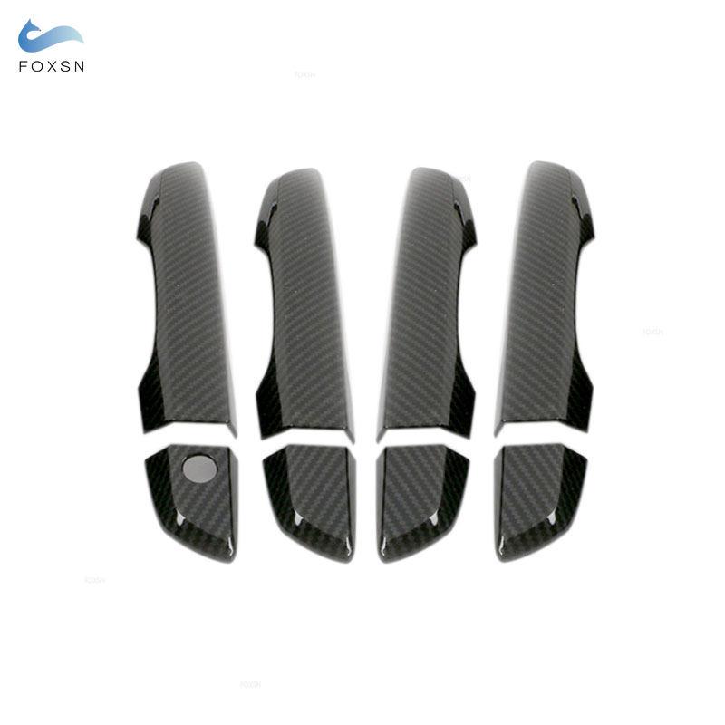 Carbon Fiber Texture / Glossy Black Car styling Exterior Door Handle Cover For Honda Civic 10th 2016 2017 2018 LHD
