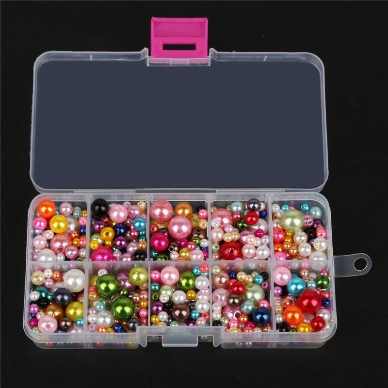 350pcs AAA Mixed Size 4-10mm Round Beads ABS Pearls Loose Beads For Jewelry Making