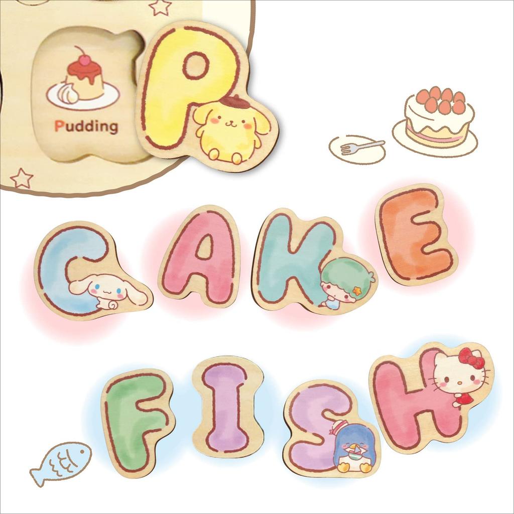 Деревянный пазл-алфавит Sanrio Baby, 26 деталей