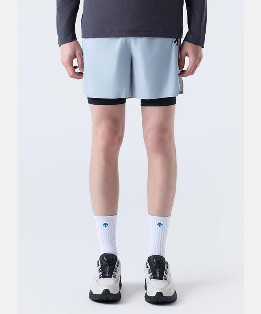 DESCENTE Training 6-Inch Leggings Attached Shorts Grey (Sq321Thp81)