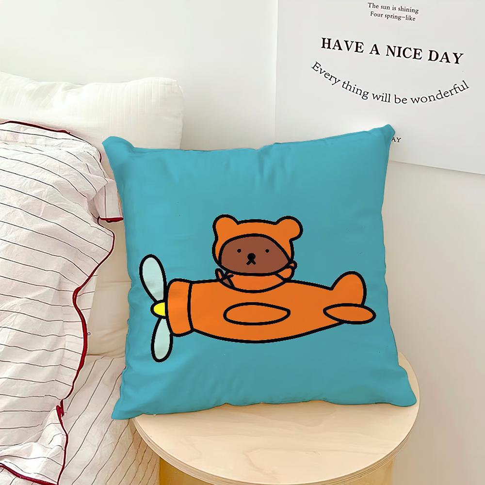 Cartoon Bunny Rabbit kawaii funny MMiffy soft pillowcase for Sofa Home Living Room bedside Decor pillow cover Gift Party hogar