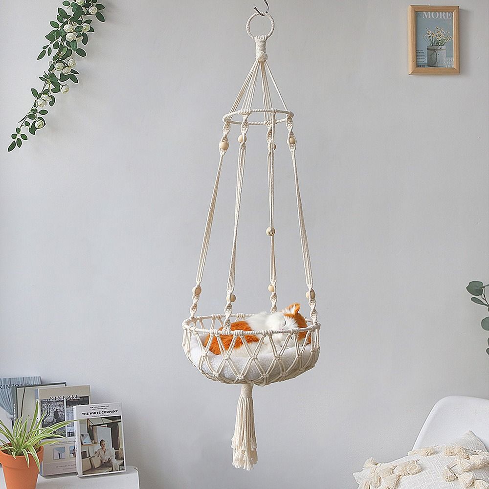 Hanging Cat Hammock Handwoven Cat Sofa Pet Swing Bed Hanging Basket Cat Nest Kitten Puppy Summer