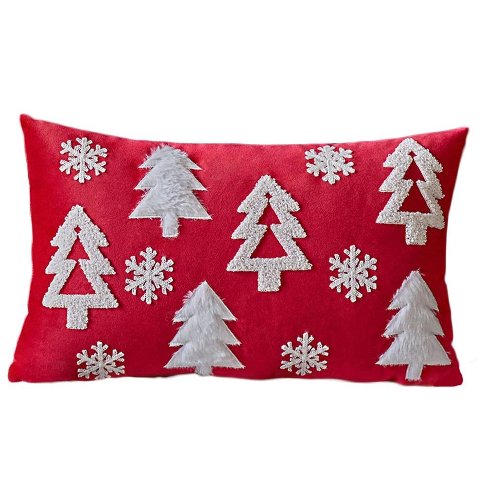 INS Style Throw Pillowcover Christmas Tree Cushion Cover Velvet Christmas Pillowcase Sofa/Bed