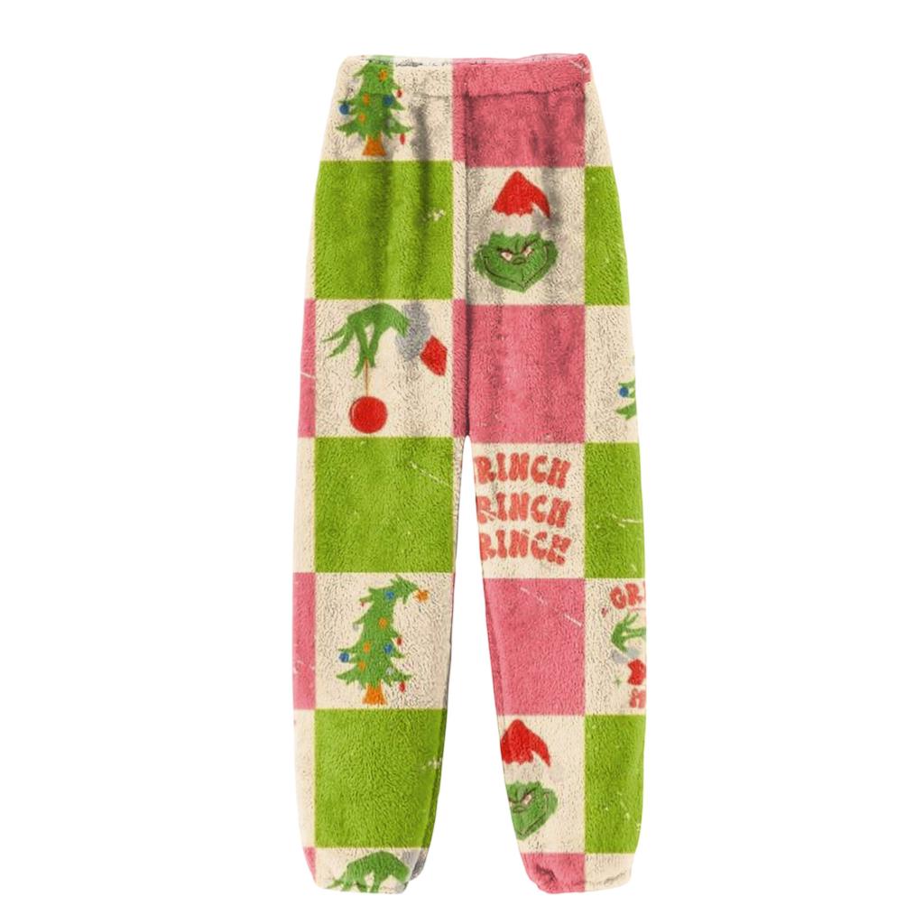 Men's Flannel Pocket Casual Pants, Printed Pocket Casual Pants, Home Sleeping Pants