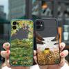 Ретро-чехол для телефона с росписью пейзажа для iphone 16 7 8 Plus SE2 X XS XR 16 14 12 13 11 Pro Max Большие цветочные поля Домик в лесу Чехлы