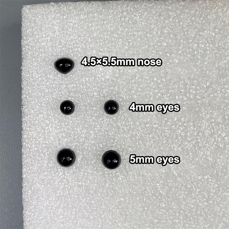 100 шт. Пластиковые мини-черные глаза и носы для плюшевых животных, аксессуары для кукол, сделай сам, мягкая игрушка для собак, детали декора