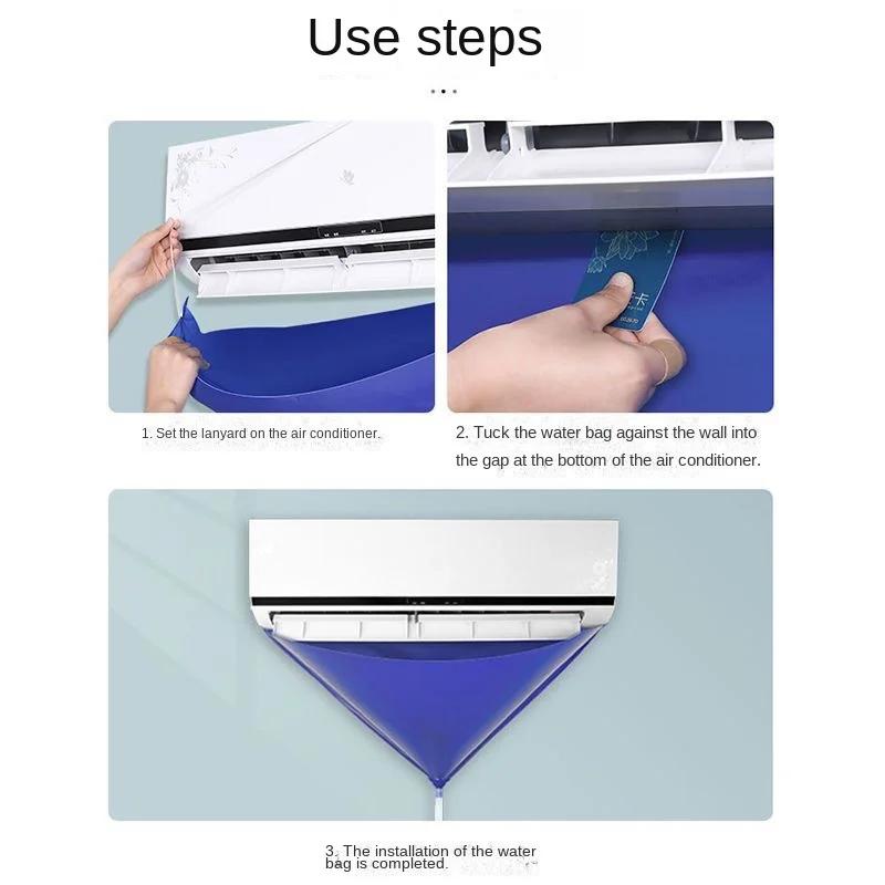 Split Air Conditioner Cleaning Kit Wall-Mounted AC Wash Bag with Drain Pipe Waterproof Dust Cover Household Tools