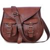 13 Inch Real Leather Crossbody Purses for Women Handmade Cute Top Handle Shoulder Crossover Ladies Handbags Vintage Brown