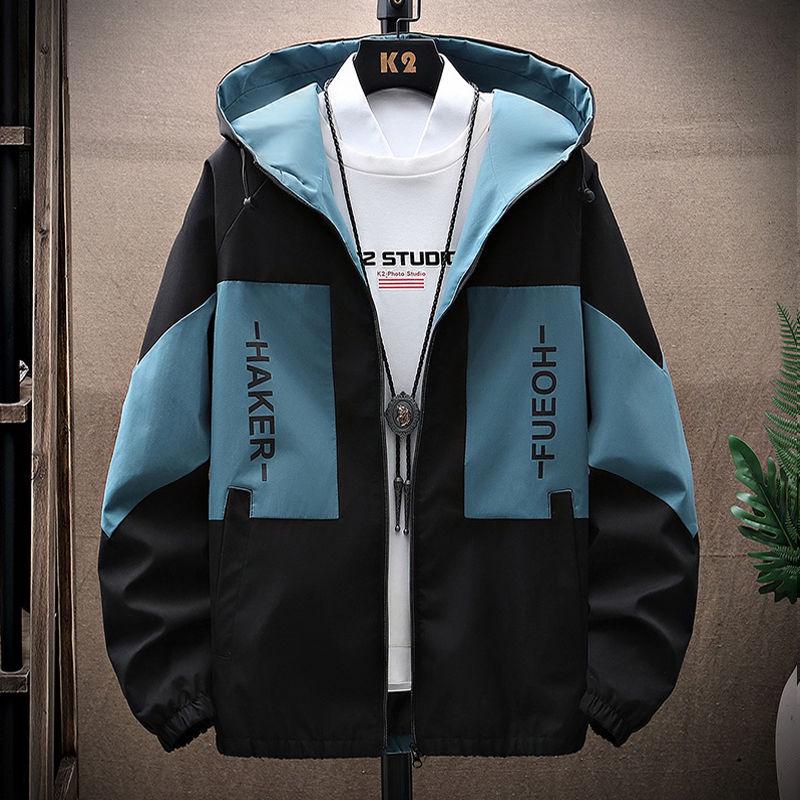 Мужская модная рабочая куртка с капюшоном в корейском стиле для подростков