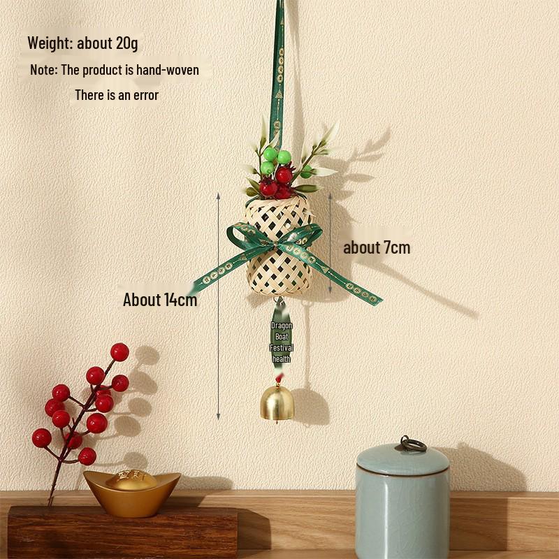 2026 Dragon Boat Festival Mugwort Fan Pendant & Indoor Sachet Bells for Door Handle and Decoration