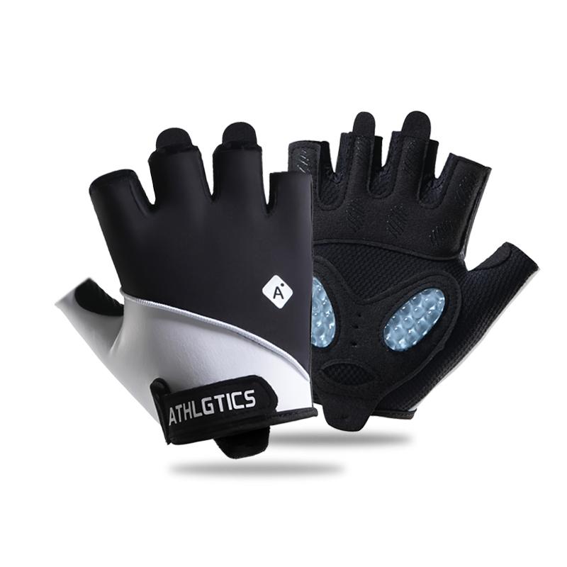 Fitness Gloves Men's Half Finger Breathable Ice Silk Anti  Slip Wear Resistant Liquid Silicone Women's Outdoor Cycling Sports Horizontal Bar Training