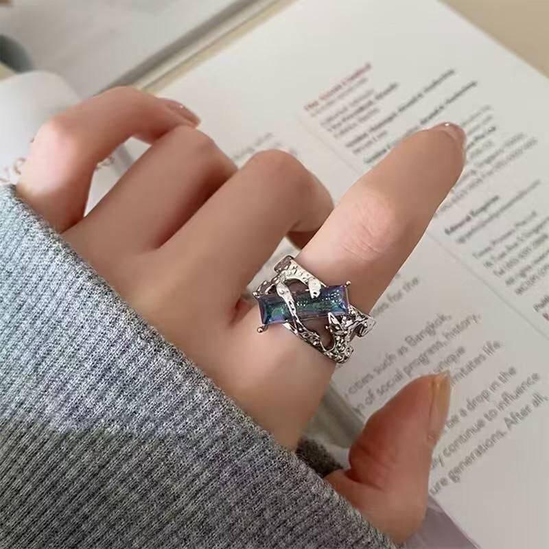 Регулируемое отверстие неправильной формы красные кристаллы сердце кольца для женщин кольцо для вечеринки креативные ювелирные изделия подарки