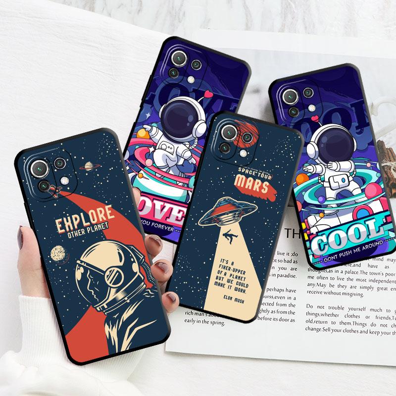 Чехол для Xiaomi Mi 11 Lite 5G NE 11T Pro 10T 9T 12 12T 12S 12X 11X 11i Note 10 9, силиконовый чехол из ТПУ для телефона с мультяшным крутым астронавтом