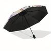 Kawaii, Cute Illustrations Automatic Open/Close Umbrella-Cute Umbrella with Cute Design, Portable 3-Fold Compact Umbrella for Men & Women, H