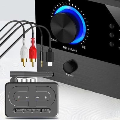Bluetooth 6.0 Аудио Приемник 3.5мм Aux Rca С Микрофоном Hifi Стерео Беспроводной Адаптер Поддержка USB Флешки Для Автомобильного Динамика Усилителя