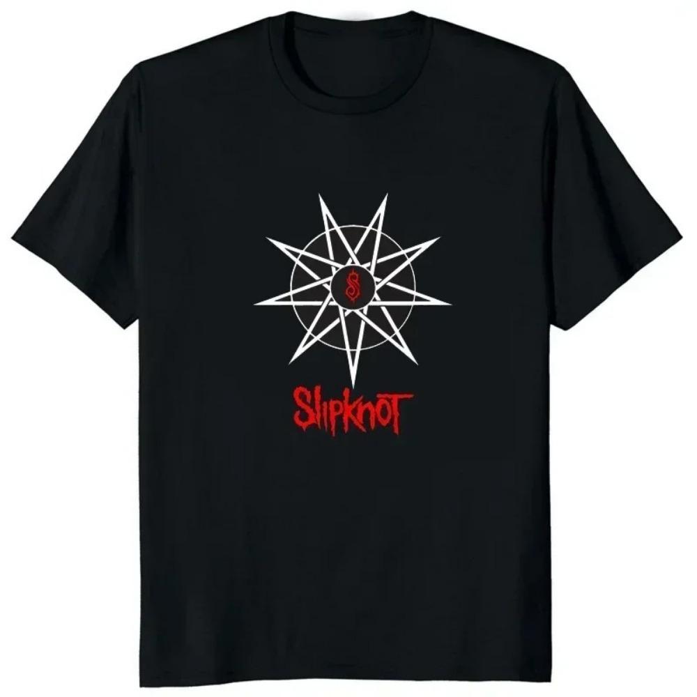 Футболка Streetwear Slipknots с принтом и графикой Повседневные футболки Забавная футболка Heavy Mental Band Мужская музыкальная мультяшная футболка Slipknots