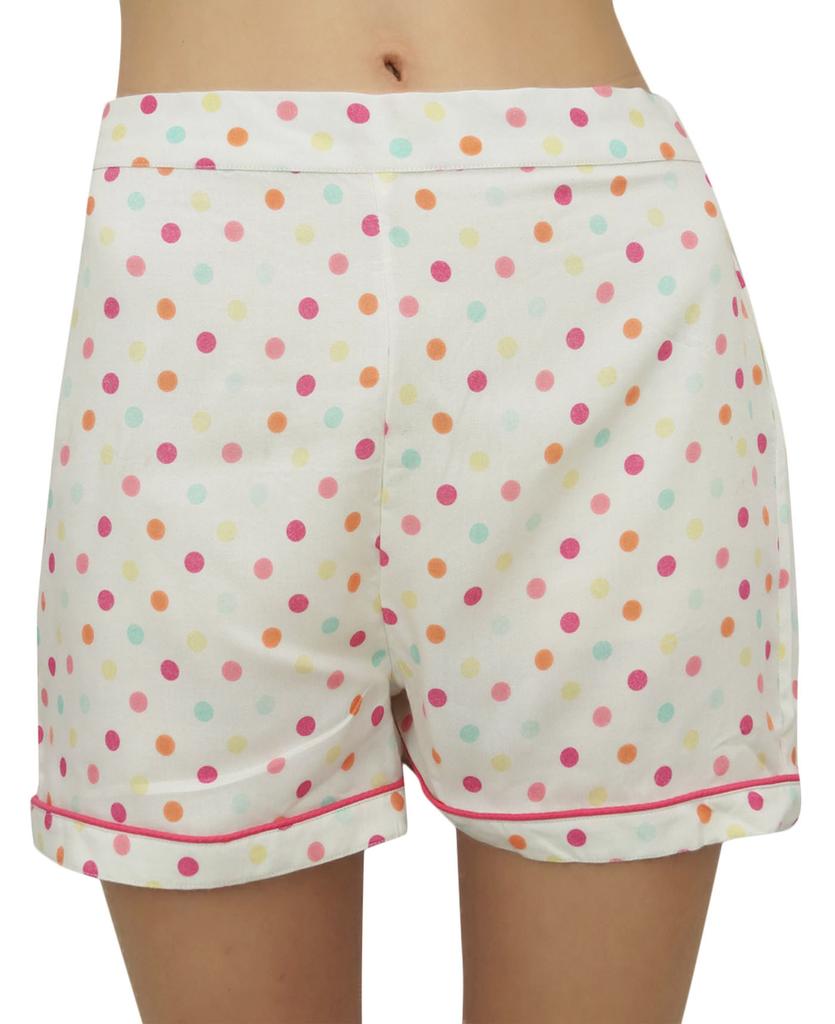 Bimba Женская белая пижама комплект пижамы короткая ночная рубашка в горошек