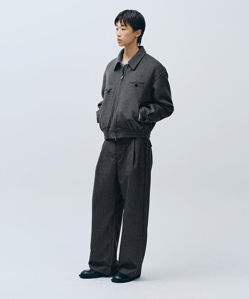 INTEMPOMOOD Retro Stripe Wide Slacks_Gray