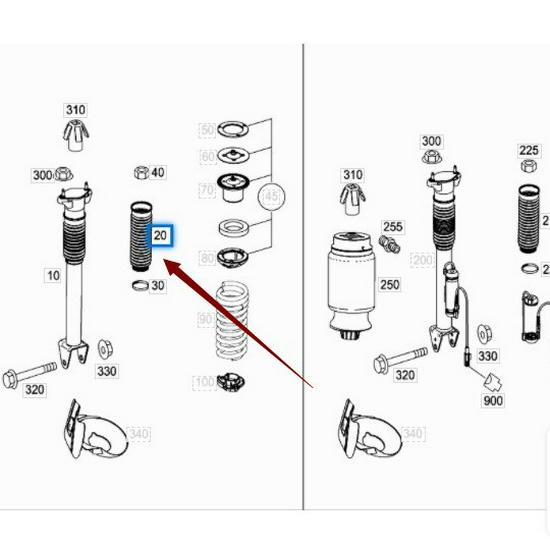 Пыльник заднего амортизатора для Mercedes-Benz W166 - Совместим с A1663260498