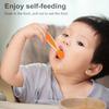 2Pcs Babies Food Training Spoons Set for 6+ Months Attractive Colors Portable Safe TPE Self Feeding Utensils for BLW Toddler Learning Tableware