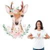 Flower Deer Thermal Transfer Girl T-Shirt Jeans Decoration Iron On Patch Washable New DIY Patches For Clothes Hat