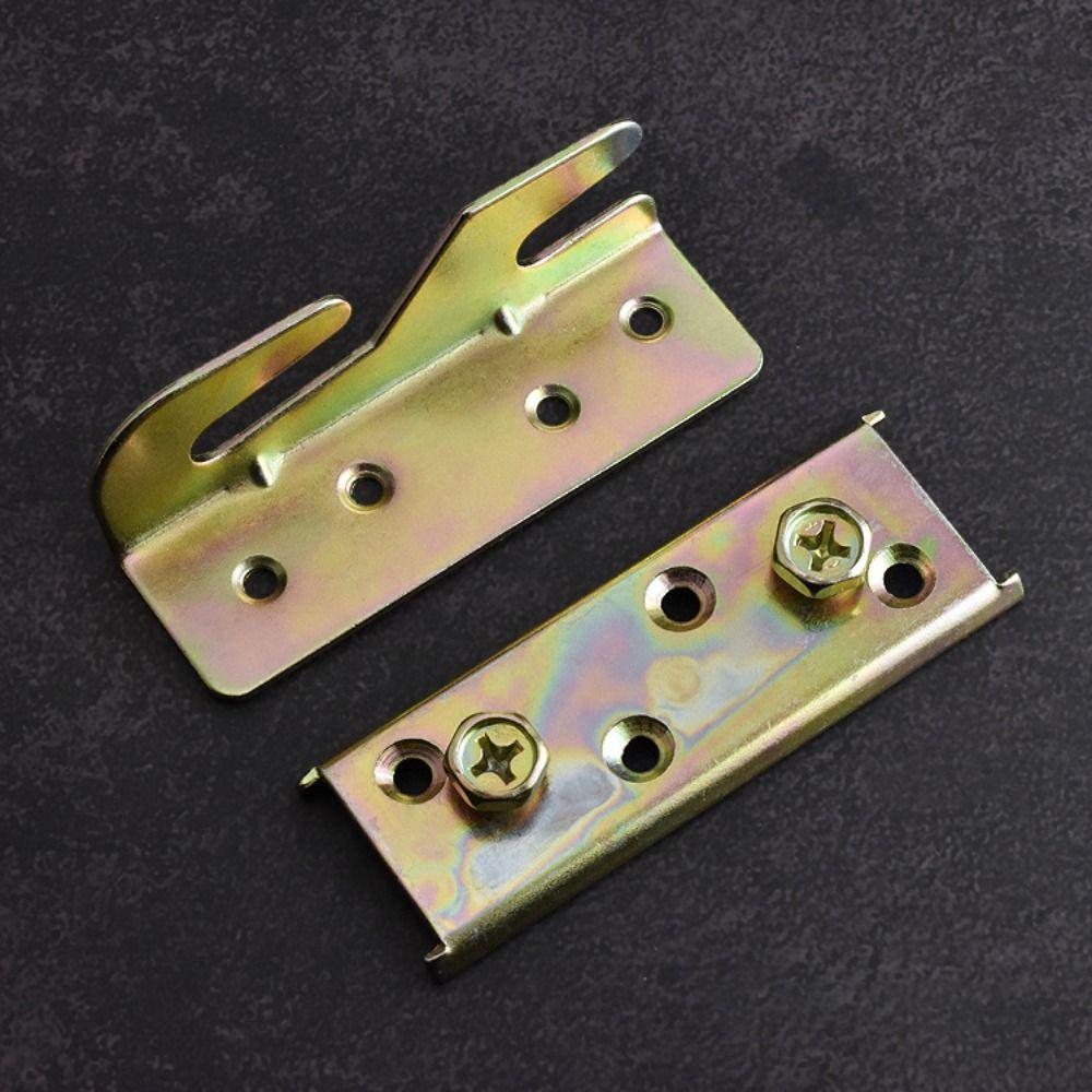 4 Sets Footboards Hold Bed Rail Brackets Heavy Duty Non-Mortise Bed Frame Connectors for Furniture